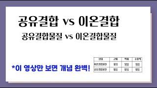 공유결합 vs 이온결합 l 공유결합물질 vs 이온결합물질