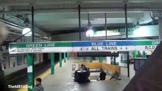 TheMBTADog: MBTA Government Center - Waiting for Green Line, with Guitar Performer (2014-02-18)