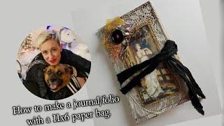 How to make a journal/ folio using 11 x 6 paper bag.