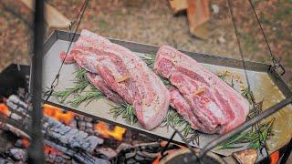 Pork Belly with Garlic / Bush Wrap / Wi-out / Camping, Cooking / Camping Dishes / One Camping Meal