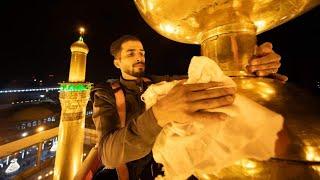 Washing The Holy Dome of Roza Imam Hussain a.s for the preparation of Muharram 2024/1446H in Karbala