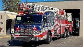 [The ALL AMERICAN   Fire Truck!] - Napa Fire Dept. | TRUCK 1 with lights & siren + walk around!