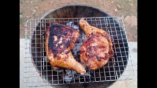 Outdoor grilled chicken| grill chicken on coal stove