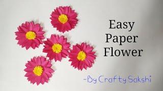 DIY Paper Flower || Easy Paper Flower || By Crafty Sakshi