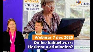 ANBO webinar online veiligheid 2   Online babbeltrucs herkent u criminelen