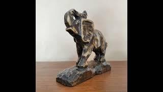 Wooden Elephant,  Elephant Statuette. #woodenelephant##elephantstatuette#elephantfigurine#carvedwood