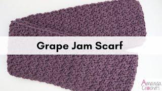 Grape Jam Scarf | Easy Crochet Scarf Pattern | Suzette Stitch | Beginner Crochet Scarf Tutorial