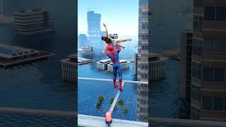 GTA 5 OMG Crazy Spiderman Throw Girl Into Water City - Ragdoll Moment