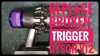 Vacuum repairman shows how to replace a broken trigger on a Dyson V11