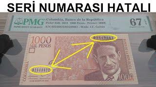 Seri Numarası Hatalı Para - Kolombiya 1000 Pesos 2015