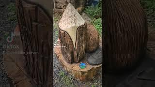 A beaver with his stump #chainsawcarving #woodworking #woodcarving #beavers #fyp #fypシ