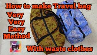 How to make Travel bag with old clothes |  very very easy method | Tailoring | 016 | I am 60 plus |