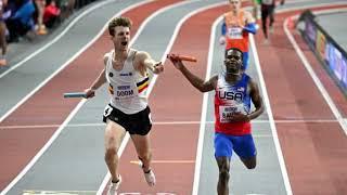 Alexander Doom Pips Chris Bailey to Anchor Belgium to 4x400M Victory in Glasgow.