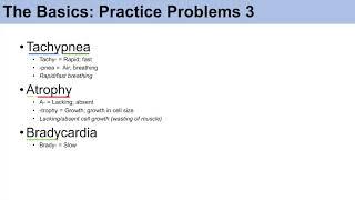 Medical Terminology - The Basics - Lesson 1 | Practice and Example Problems