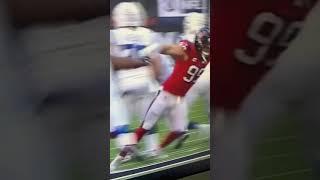 JJ Watt, final sack with the Houston Texans, after announcing his retirement