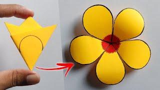 Easy Paper Flower Making Craft | Paper Flower Making Step By Step | How To Make Paper Flower Easy