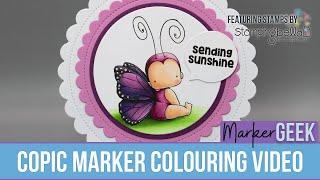 Copic Marker Colouring Stamping Bella Butterfly Baby rubber stamp