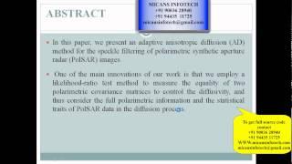 Adaptive Anisotropic Diffusion Method for Polarimetric SAR Speckle Filtering