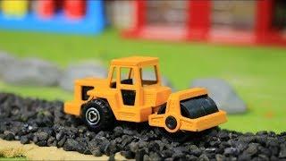 Toys Construction Vehicles - Build City Road - Road Roller,Excavator, Bulldozer, Truck