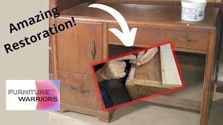 Amazing Restoration of a Vintage Desk | Furniture Restoration | Repairing Veneer