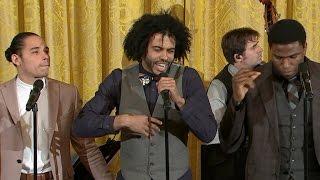 Hamilton cast performs "Alexander Hamilton" at White House