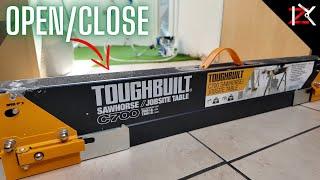 How To Open Close TOUGHBUILT Sawhorse Jobsite Table C700  - Quick & Easy