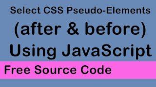 How to select CSS pseudo element using javaScript