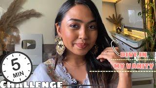 5 MINUTE FESTIVE MAKEUP CHALLENGE | DIVE IN MY MAKEUP VANITY | MY MAKEUP VANITY TOUR INDIA 2022