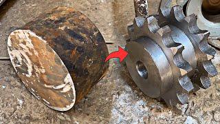 How to make Mild Steel Double sided Sprocket Chain wheel gear || logic skills