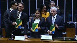 Brazil's Temer and Bolsonaro attend ceremony in Brasilia