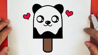 HOW TO DRAW A CUTE ICE CREAM PANDA ,STEP BY STEP, DRAW Cute things