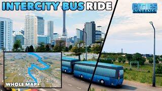 First Person Intercity Bus Ride across the whole map of my Cities: Skylines Dream City