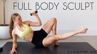 20 min SLOW & ON THE FLOOR FULL BODY SCULPT Workout