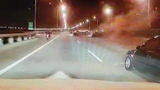 Horrific moment before a car plunges into sea on Penang Bridge