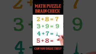 Math Puzzle-Math-Puzzles-IQ-Riddles-Brain Teasers-Math IQ Test #shorts #shortsvideo #youtubeshorts