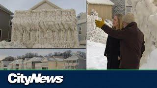 Fort Erie town crystallized in ice after winter storm hits Ontario