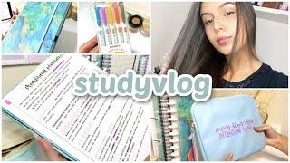 STUDY VLOG | como desacumular matérias, aulas do cursinho, dia produtivo e anotações lindas!