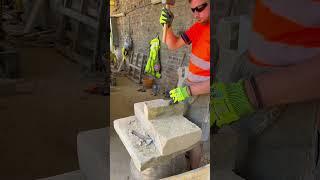 Stonework. Pitching 100mm #asmrsounds #stone #stonewalling #sandstone #stonework #ytshorts