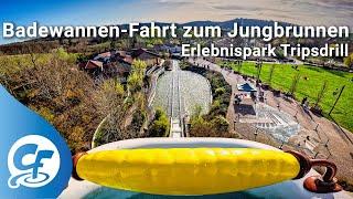 Badewannen-Fahrt zum Jungbrunnen front seat on-ride 5K POV 60fps Erlebnispark Tripsdrill