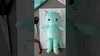 Handmade Stuffed Cat #shorts #sewingprojects