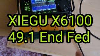 Xiegu X6100 Patch lead to Portable 49.1 66ft wire QRP antenna (MW0SAW)