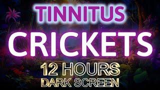 Tinnitus Sound Therapy Crickets 12 Hours Of Blissful  Soothing Cricket Sounds & Serene Dark Screen