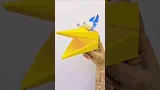 Easy paper craft idea for kids | origami paper bird puppet #youtubeshorts #craftchutney2 #kids