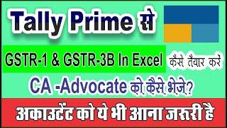 How Prepare GSTR1 And 3B  From Tally Prime | CA Advocate ko GSTR Returns Kaise Send kare