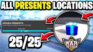 ALL 25 PRESENT LOCATIONS IN ROBLOX WAR TYCOON WINTER SCAVENGER HUNT! ROBLOX WINTER SPOTLIGHT EVENT