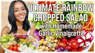 Ultimate Rainbow Chopped Salad with Homemade Garlic Vinaigrette - In the Kitchen with Lizzy