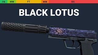 USP-S Black Lotus - Skin Float And Wear Preview