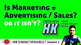 Is Marketing = Sales/Advertising? | PrChaRk Marketing Services