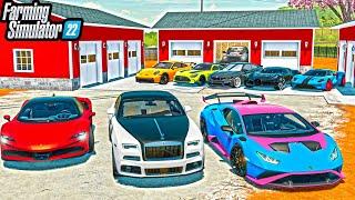 BUILDING LUXURY 10 CAR GARAGE! ($5,000,000 COLLECTION) | Farming Simulator 22