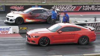 Coyote Mustang vs ZL1 Camaro - drag racing